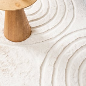 Hochflor Teppich Rund - Carvy Arches Creme - product