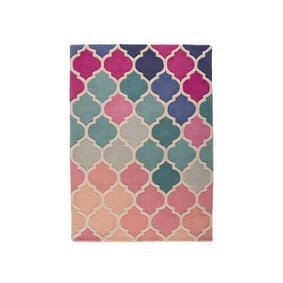 Moderner Teppich - Illo Rosella Rosa Blau - sfeer