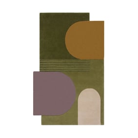 Abstrakt Teppich - Stracto Lozenge Grün Bunt - sfeer