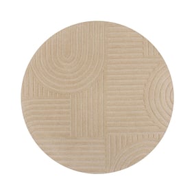 Moderner Teppich Rund - Solacio Zen Beige - sfeer