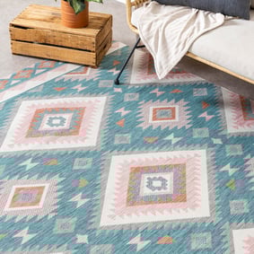 Outdoor Tepich Boho - Vedra Aztec Blau - product