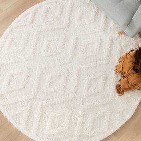 Teppich Skandinavisch Rund - Lova Diamond Creme - product