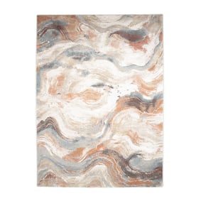 Teppich Abstrakt - Xavier Wave Blau Rot - sfeer