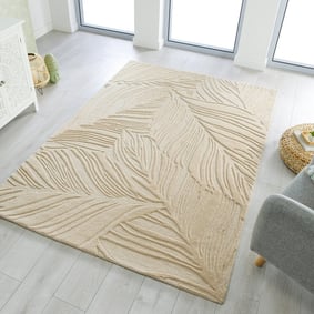 Moderner Teppich - Solacio Leaves Beige