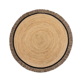 Jute Teppich Rund - Kahano Natur Schwarz - sfeer