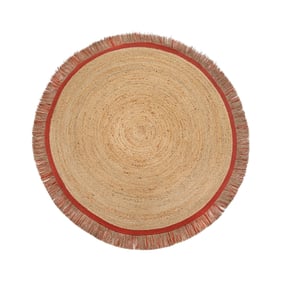 Jute Teppich Rund - Kahano Natur Terrakotta - sfeer