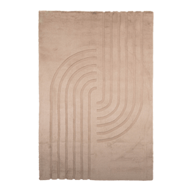 Hochflor Teppich - Carvy Curves Taupe - sfeer