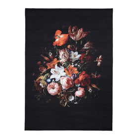 Teppich Floral - Florine Schwarz Orange - sfeer