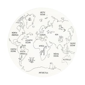 Kinderteppich Rund - Globe Creme - sfeer