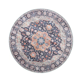 Teppich Vintage Rund - Imagine Medaillon Blau - sfeer