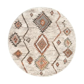 Hochflor Teppich Rund - Blend Aztec Creme Bunt - product