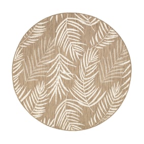 In- & Outdoor Teppich Rund - Malta Leaves Beige - product