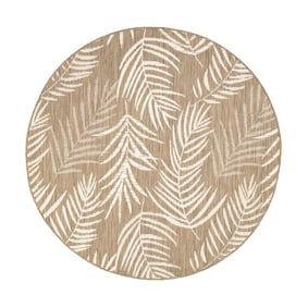 In- & Outdoor Teppich Rund - Malta Leaves Natur - sfeer
