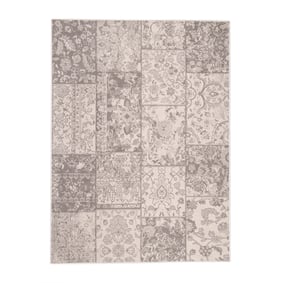 Teppich Patchwork - Miracle Grau Braun - sfeer