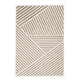Teppich Modern - Nori Lines Weiß Taupe - sfeer
