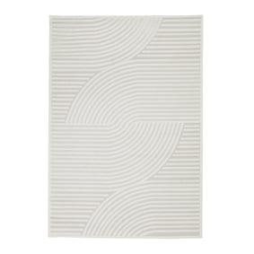 Teppich Modern - Nori Curves Weiß Taupe - sfeer