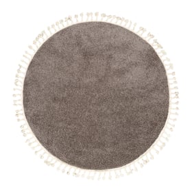 Teppich Hochflor Rund - Lofty Fringe Taupe - sfeer