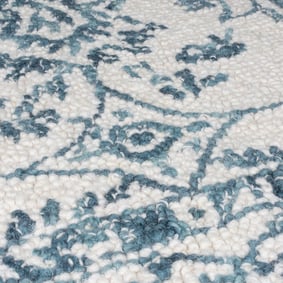 Wollteppich - Wallo Yasmin Elfenbein Blau - sfeer