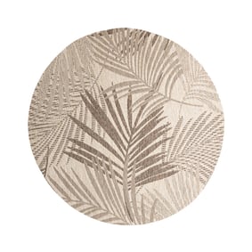 In- & Outdoor Teppich Rund - Tiga Palm Taupe - sfeer