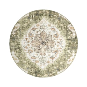 Vintage Gartenteppich Rund - Santo Mandala Grün - sfeer