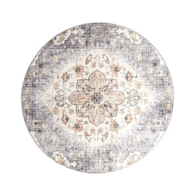 Vintage Gartenteppich Rund - Santo Mandala Blau Grau - product