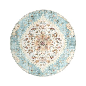 Vintage Gartenteppich Rund - Santo Mandala Hellblau - product