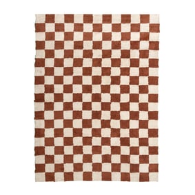 Retro Teppich - Gambit Braun Weiß - sfeer