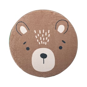 Waschbarer Spielteppich Rund - Sammy Bear Braun - sfeer