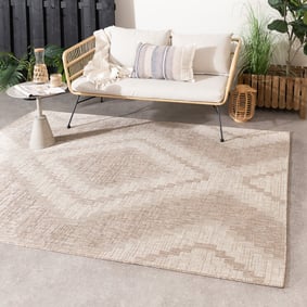 In- & Outdoor Jute Teppich - Atlas Diamond Braun Creme