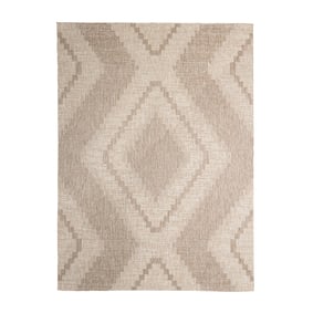 In- & Outdoor Jute Teppich - Atlas Diamond Braun Creme - sfeer