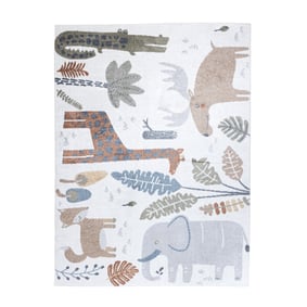 Waschbarer Kinderteppich - Mace Animals Creme - sfeer