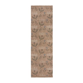 Jute Läufer - Amilio Floral Beige - sfeer