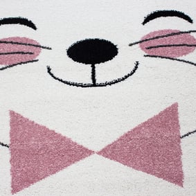 Kindertepppich Rund - Anna Katze Rosa - sfeer