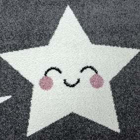 Kinderteppich Rund - Anna Sterne Grau - sfeer