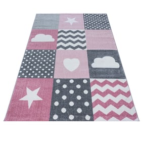 Kinder Teppich - Ava Bunt Rosa - sfeer