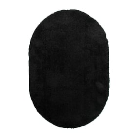 Shaggy Teppich Oval - Blaze Schwarz - sfeer