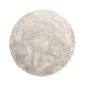 Shaggy Teppich Rund - Blaze Beige Grau - sfeer