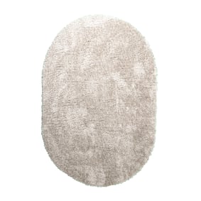 Shaggy Teppich Oval - Blaze Beige Grau - sfeer