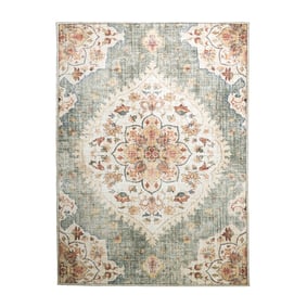 Vintage Gartenteppich - Santo Mandala Olivgrün - sfeer