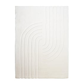 Hochflor Teppich - Carvy Curves Creme - sfeer