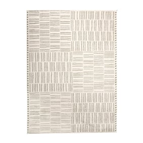 Teppich Wohnzimmer - Yune Lines Creme Grün - sfeer