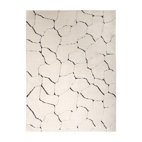 Teppich Wohnzimmer - Yune Stone Creme Schwarz - sfeer