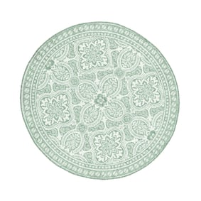 In- & Outdoor Teppich Rund - Summer Oriental Grün - sfeer