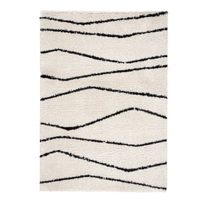Teppich Hochflor - Grand Wire Creme Schwarz - sfeer