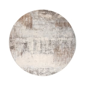 Teppich Abstrakt Rund - Xavier Scratch Taupe Grau - sfeer