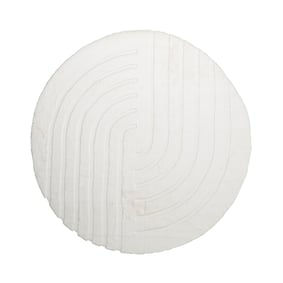 Hochflor Teppich Rund - Carvy Curves Creme - sfeer