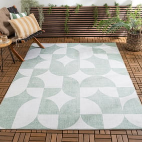 Gartenteppich Abstrakt - Groovy Tiles Grün
