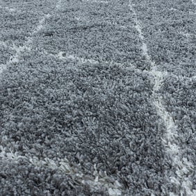 Berberteppich Rund - Agadir Lines Grau Creme - sfeer