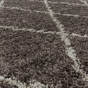 Berberteppich Rund - Agadir Lines Taupe Creme - sfeer