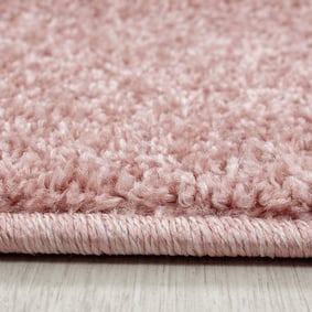 Kurzflor Teppich Rund - Asa Rosa - sfeer